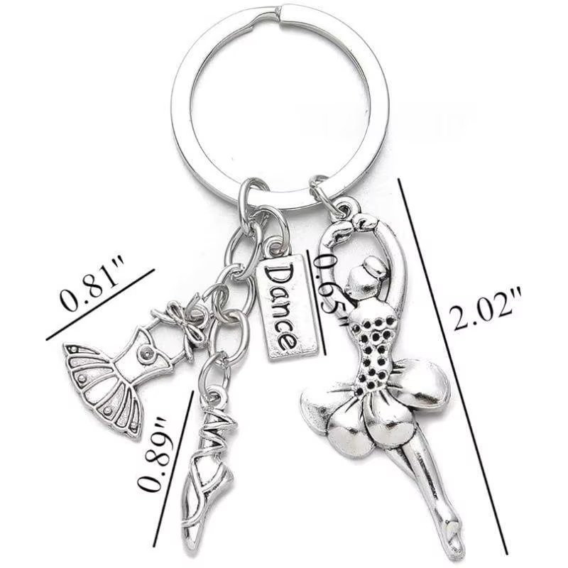 Porte-clés élégant en forme de danseuse de ballet, figurine de danseuse, accessoire sur le thème de la danse