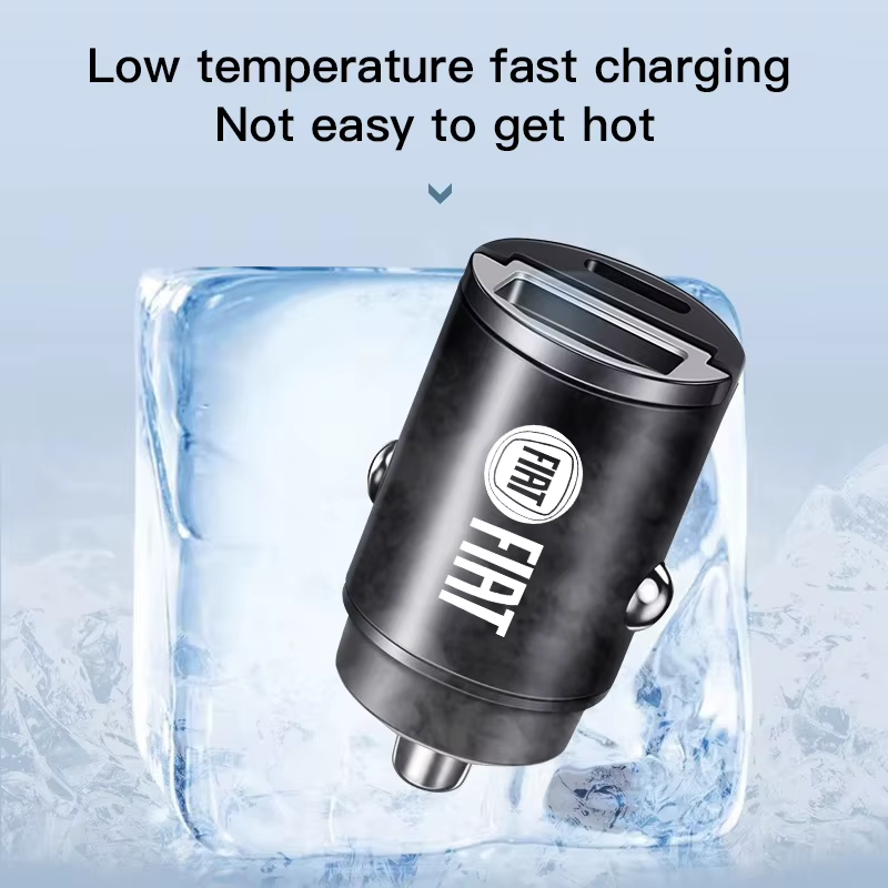 Chargeur rapide de voiture, Ports USB type-c, adaptateur d'alimentation, accessoire pour FIAT Abarth 500 Tipo FR Panda Argo Freemont Viaggio Bravo Punto