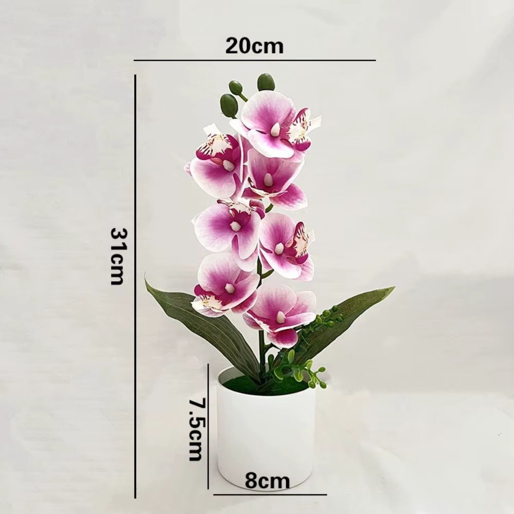 Orchidée artificielle rose en pot
