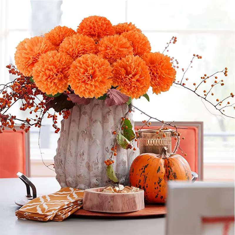 2/4 pièces automne fleurs artificielles décor soie marguerite Bouquet artificiel pour la maison