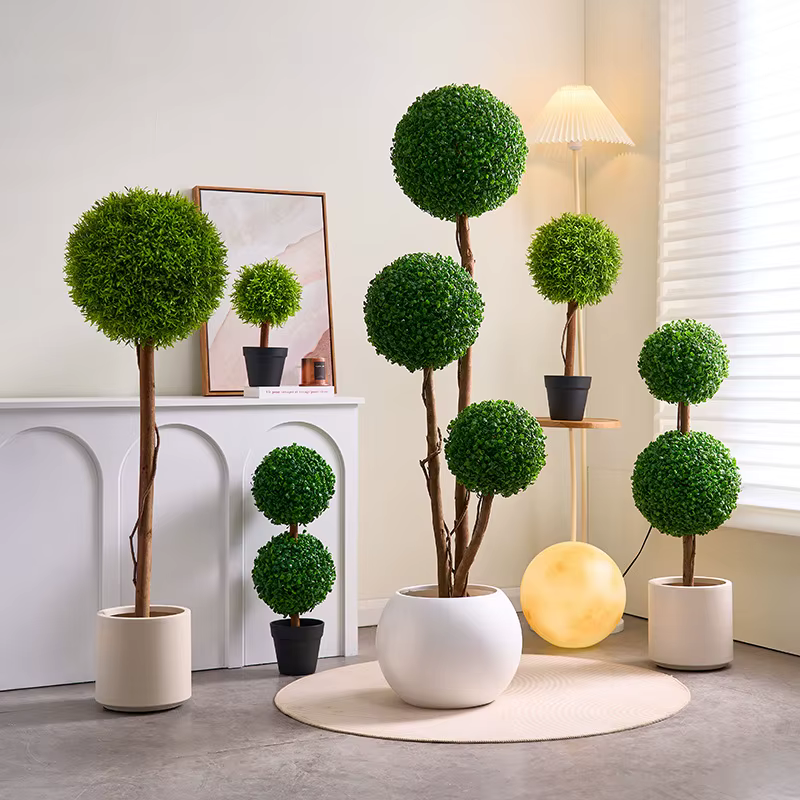 Plantes vertes artificielles sphériques de Milan nordique (parole) | Décoration intérieure et extérieure de fenêtre de