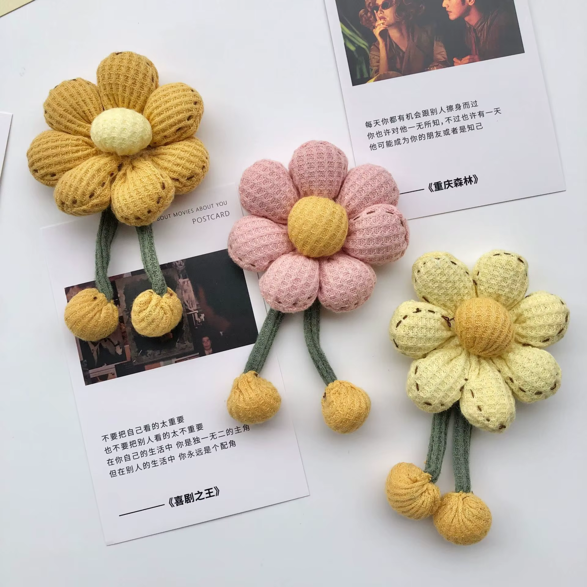 Nouveau pain fleur coréen tournesol coton fleurs broche sac vêtements accessoires