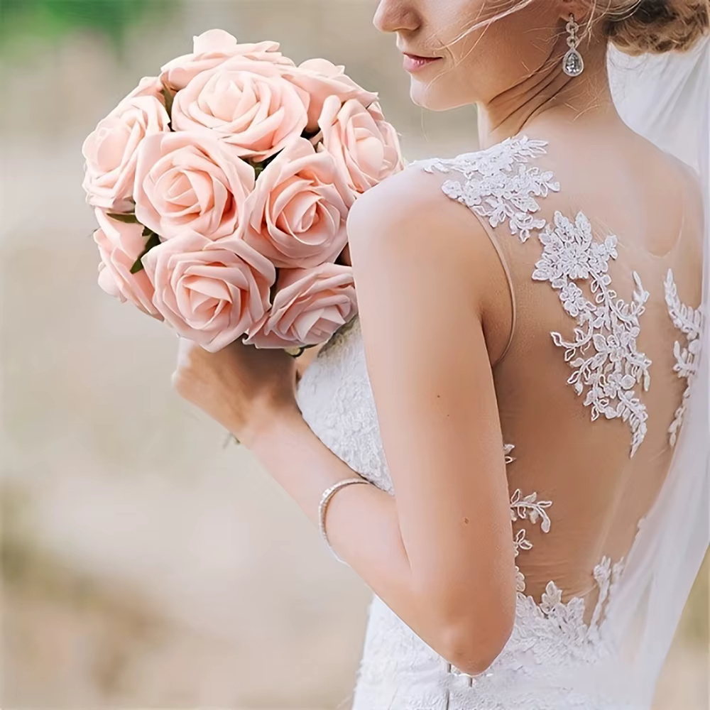 Fleurs artificielles, fausses fleurs Roses avec tige