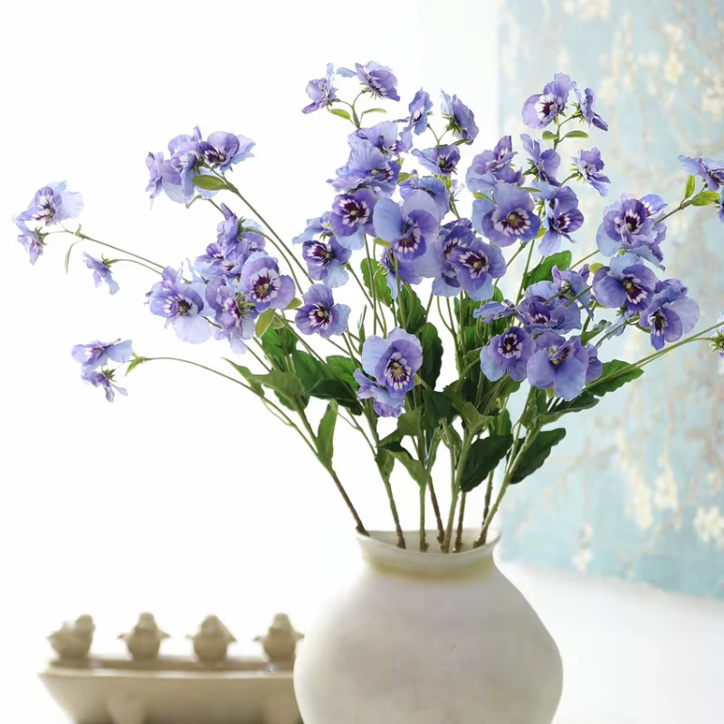 5 pièces de fleurs artificielles en soie blanches