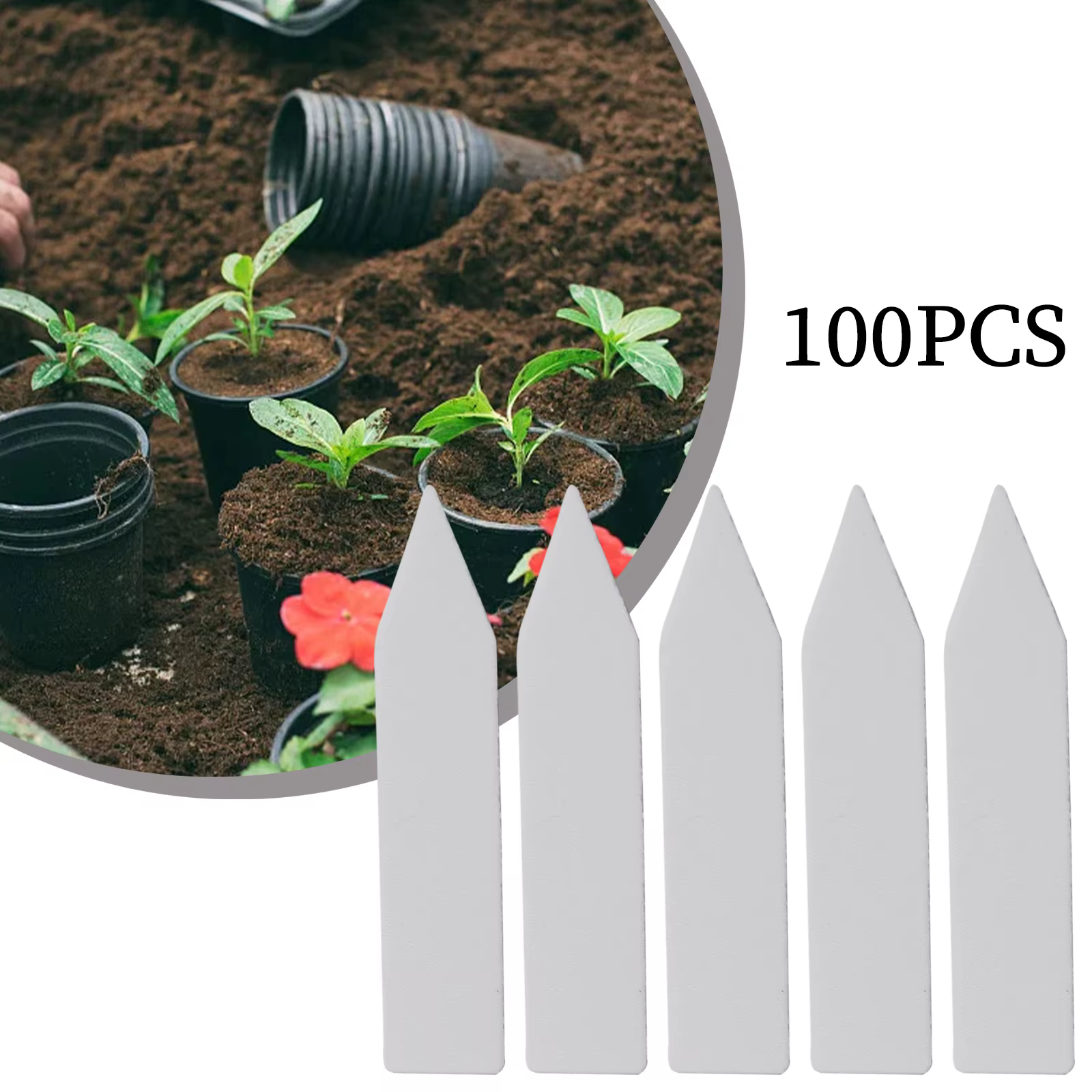 100 étiquettes de jardin en plastique pour plantes