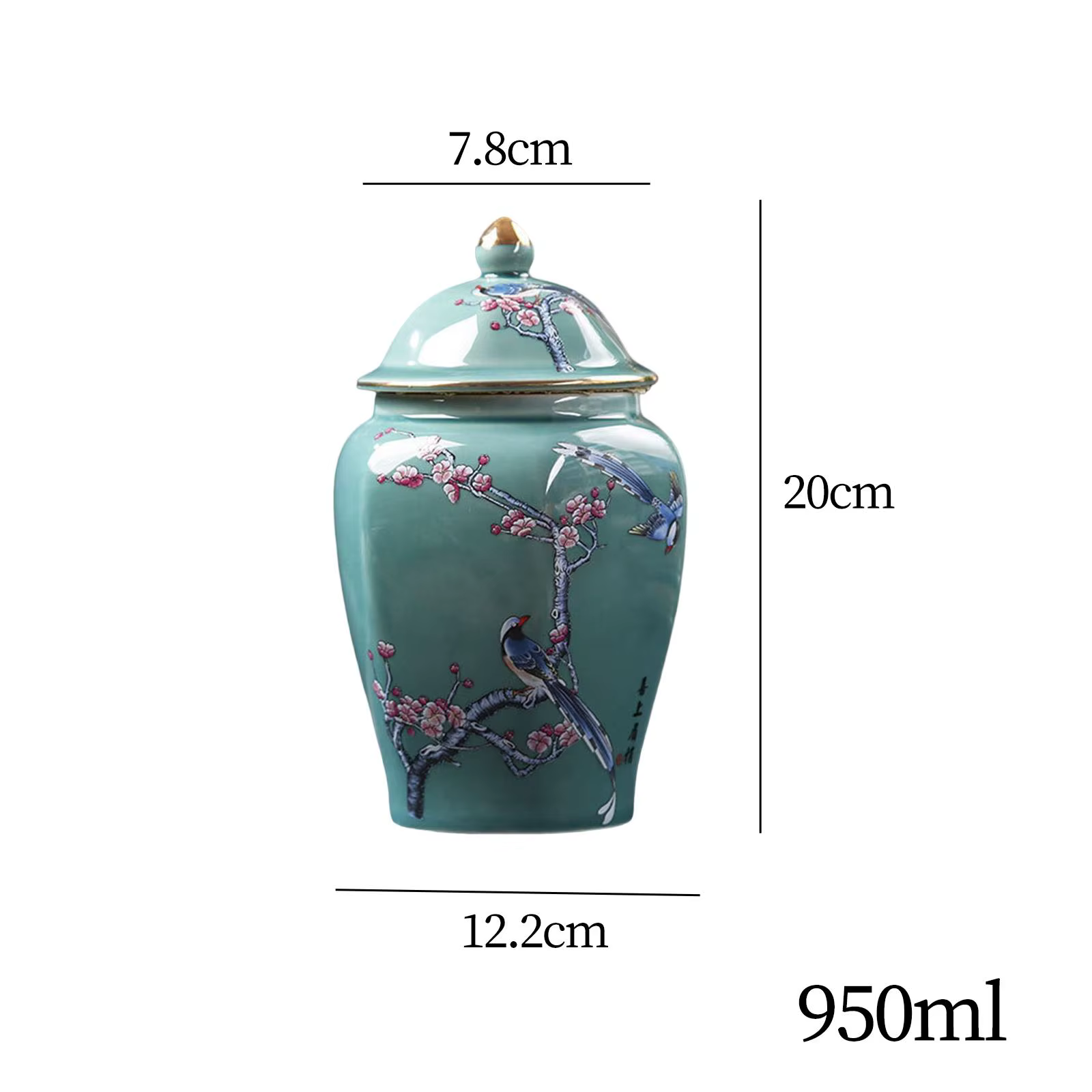 Pot de gingembre en céramique de Style chinois, Vase de fleurs séchées de Style Oriental émaillé