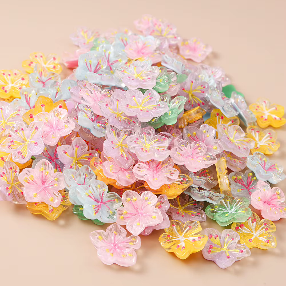 Leslie 15 pièces mignon nouvelle résine fleur Mini