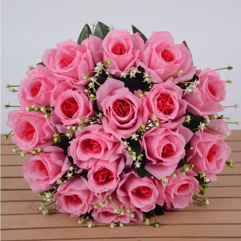 18 têtes vraie fleur heureuse 10 couleurs photographie Photo cadeau naturel simulé Rose Mini saint valentin fleurs décoration de la maison