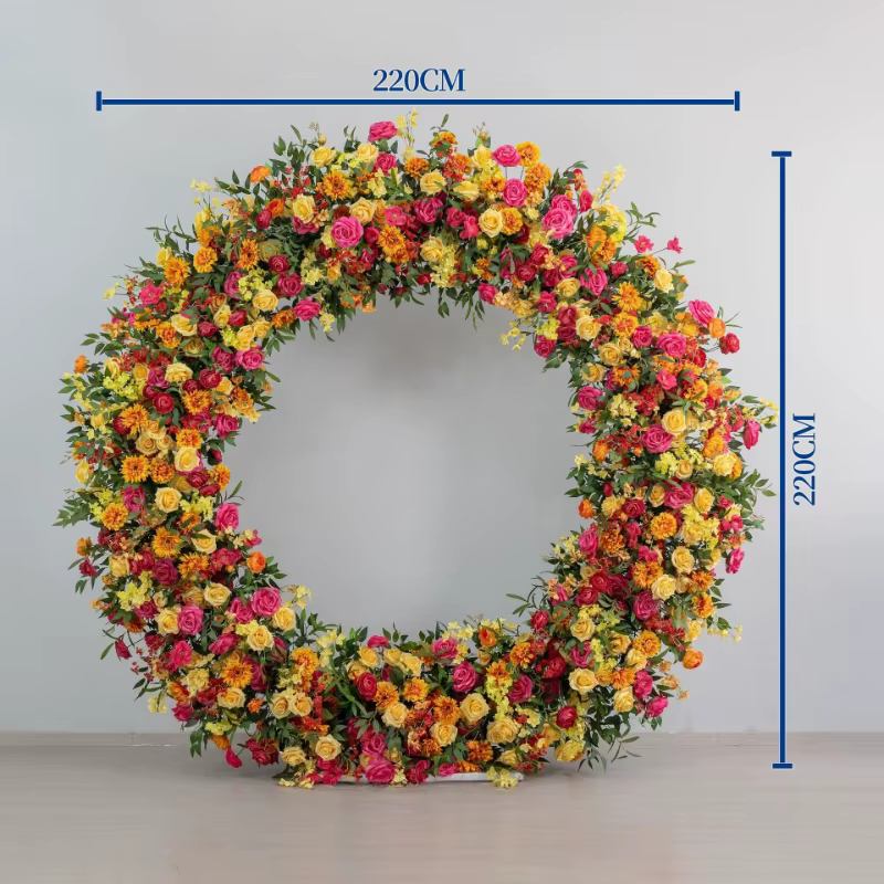 Arche de fleurs artificielles orange