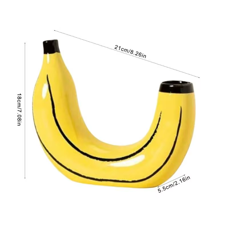 Vases artistiques en résine en forme banane pour décoration maison moderne l'affichage floral
