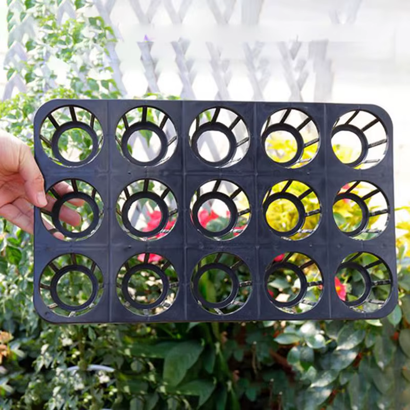 Pot de fleurs rond en plastique