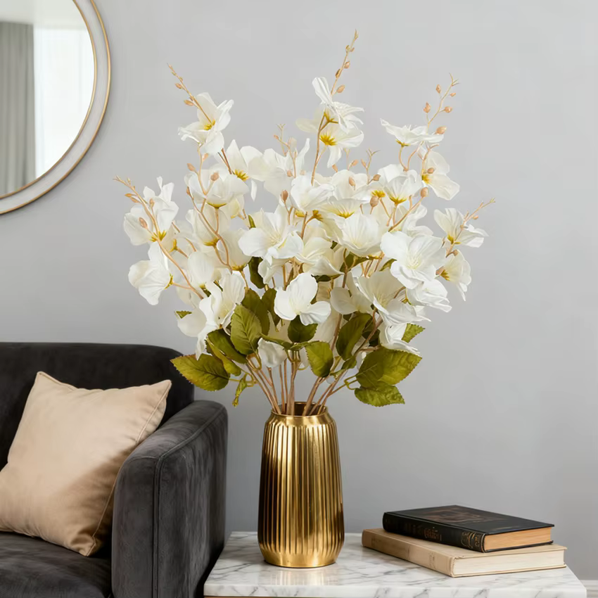 Fleurs artificielles Soie Magnolia Cour Extérieure Mariage Bouquet De Mariée Vase Maison Chambre Décor De Table Festival Joli Arrangement