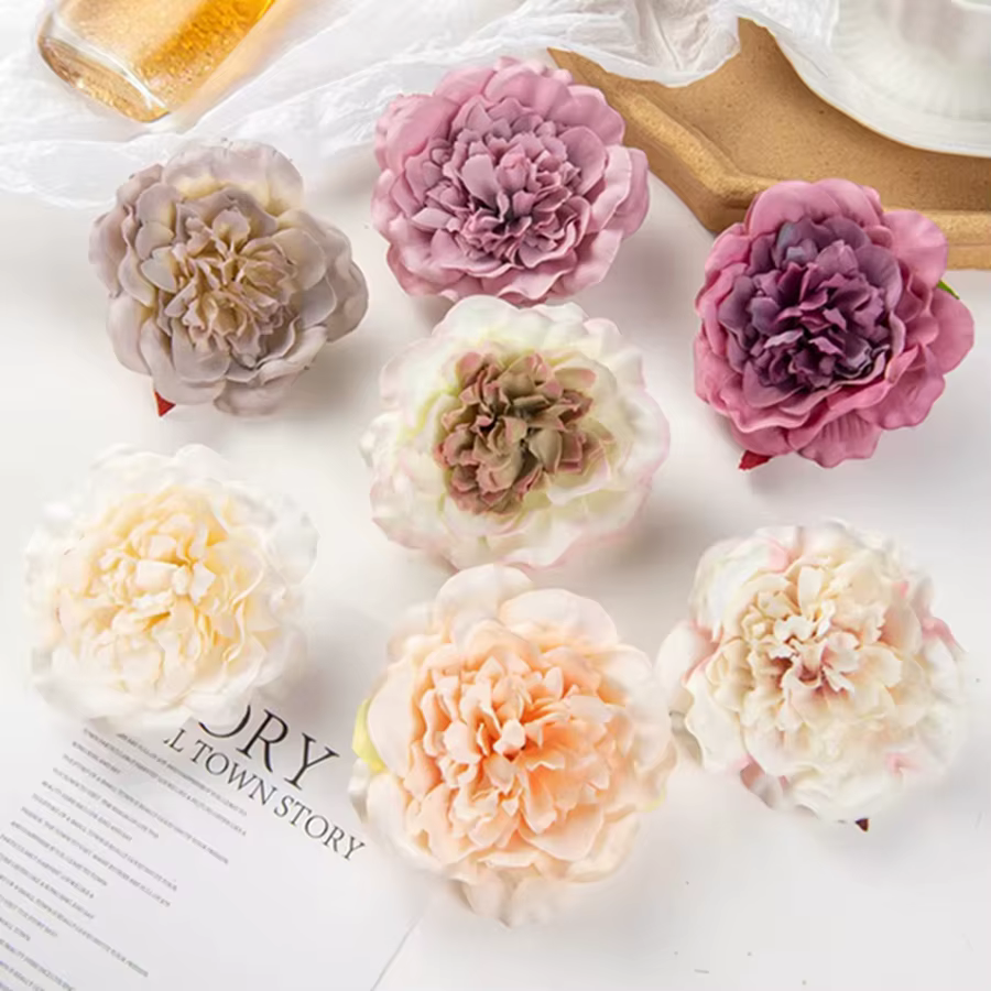 50/100PCS Fleurs Artificielles Pas Cher Décor À La Maison De Mariage Jardin Rose Arche Soie Dahlia Jolie Pivoine Guirlande Artistique Robe Accessoire