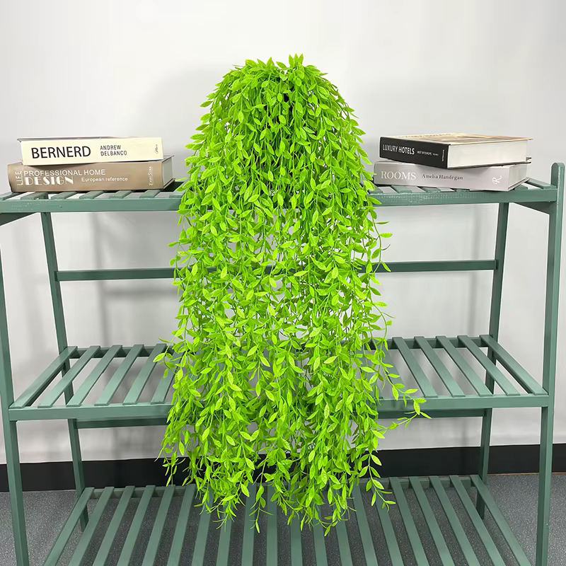 Simulation de Branches de saule pleurs plantes vertes artificielles tenture murale rotin fleur en plastique bricolage décor de mariage maison accessoires Photo