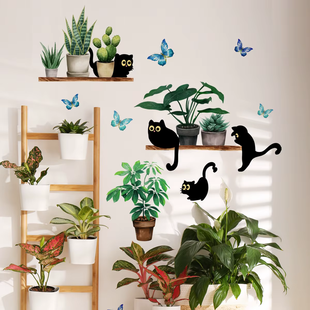 Autocollant Mural plante verte en pot