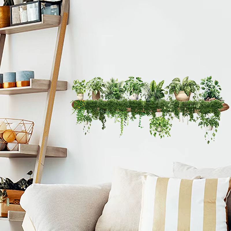 Autocollants muraux de décoration de plante verte