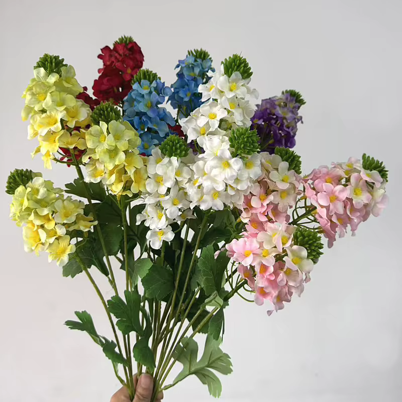 Une branche de fleur d'hortensia artificielle trois têtes Hortensia pour mariage Cneterpieces partie maison décoration florale