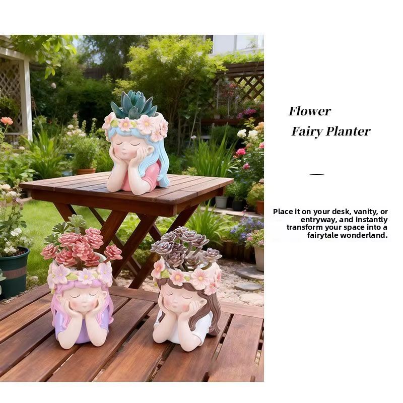 Joli pot de fleurs créatif en résine