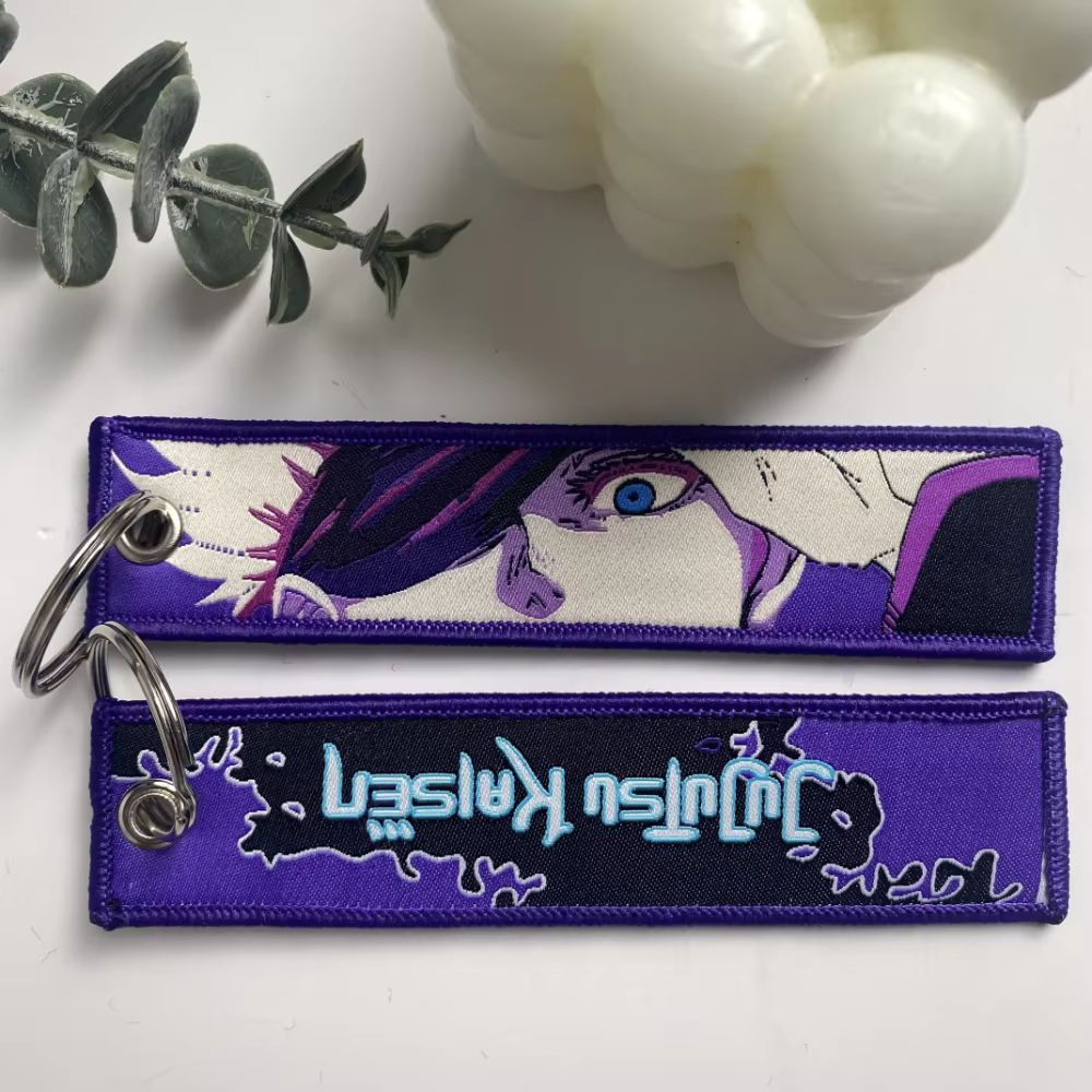 Porte-clés brodé d'anime japonais pour motos, porte-clés, porte-clés, accessoires de mode Chaveiro