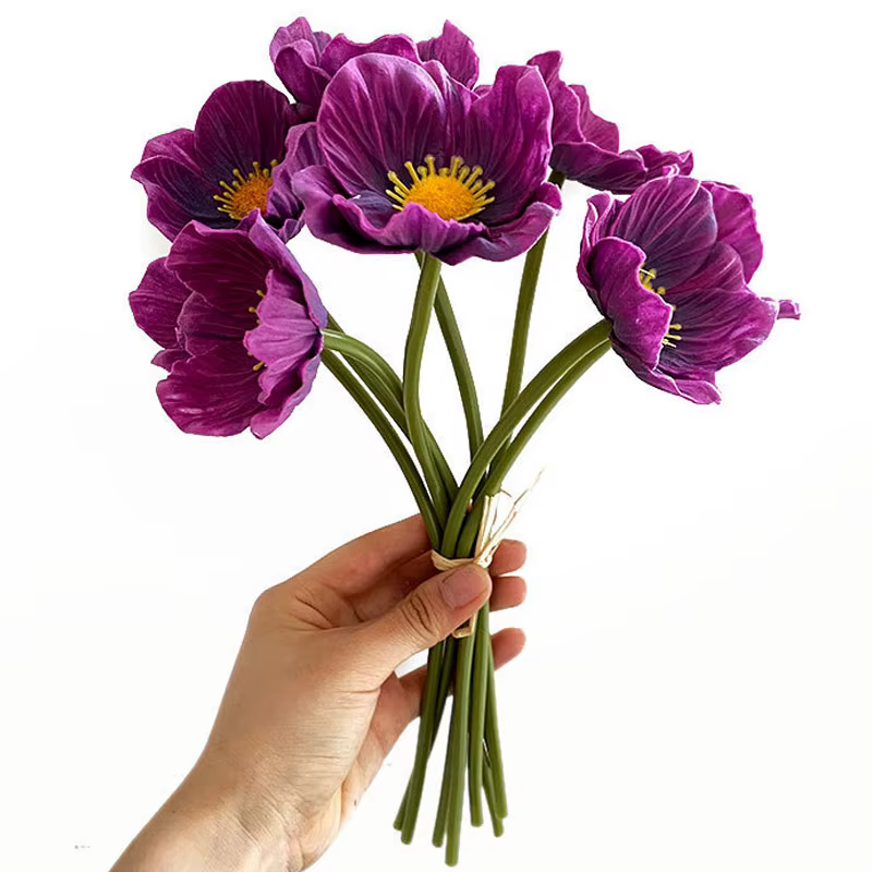10 pièces 29CM PU Mini fleur de coquelicot