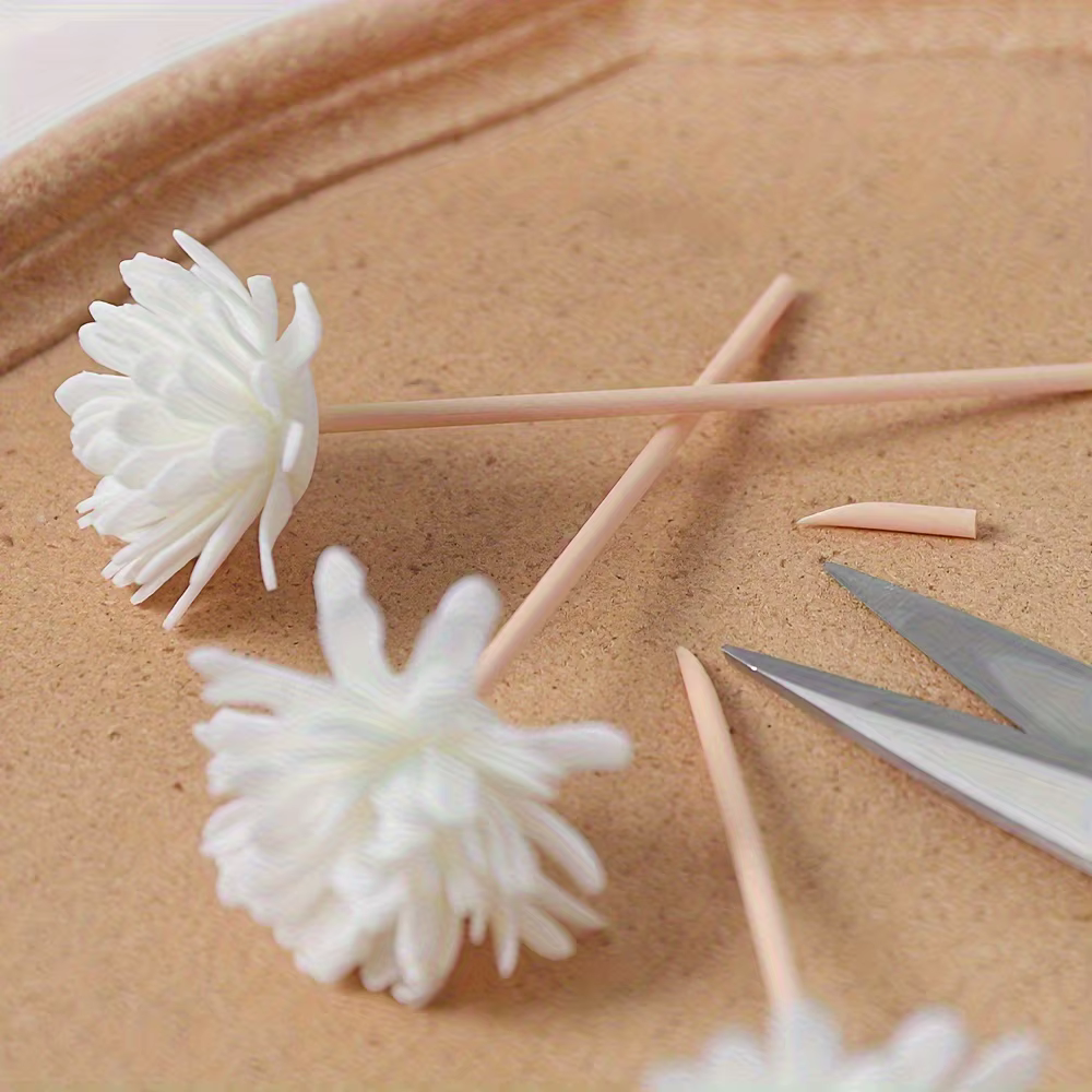 5/20/50pcs bâton de diffusion d'arôme et combinaison de fleurs en mousse blanche