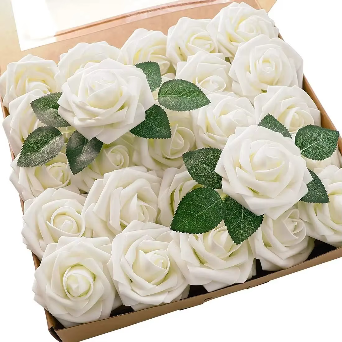 Fleurs artificielles, fausses fleurs Roses avec tige