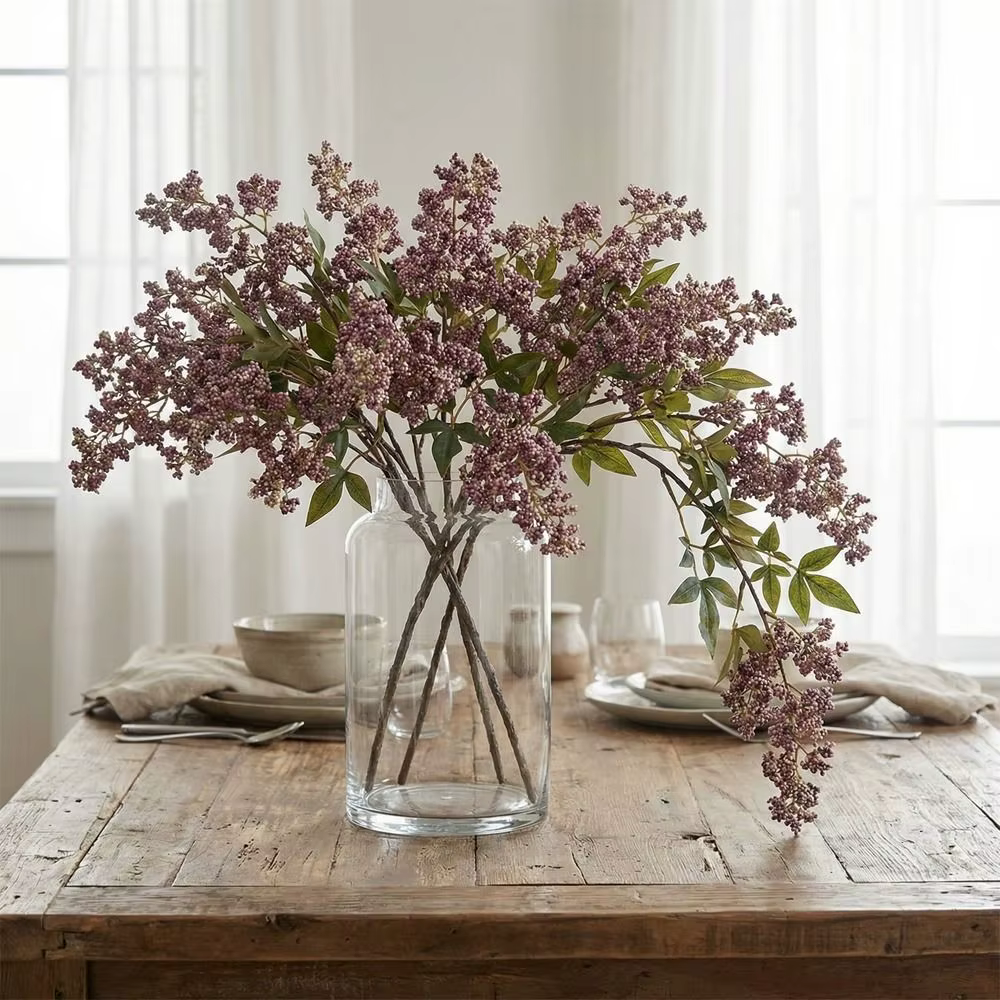 Branche de baies de Nandina artificielle en plastique