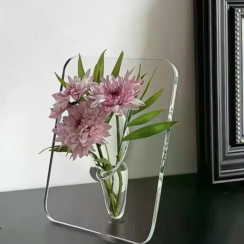 Vase à fleurs en acrylique transparent