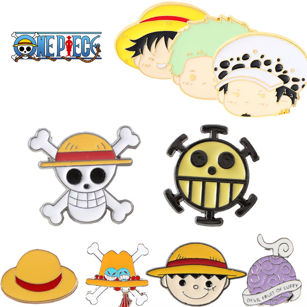 Broche de Personnalité de Dessin Animé, Danemark ge en Métal, Accessoires de Cartable pour Étudiants, Garçons et Bol, Périphérique Anime, Cadeau Luffy, 1 Pièce