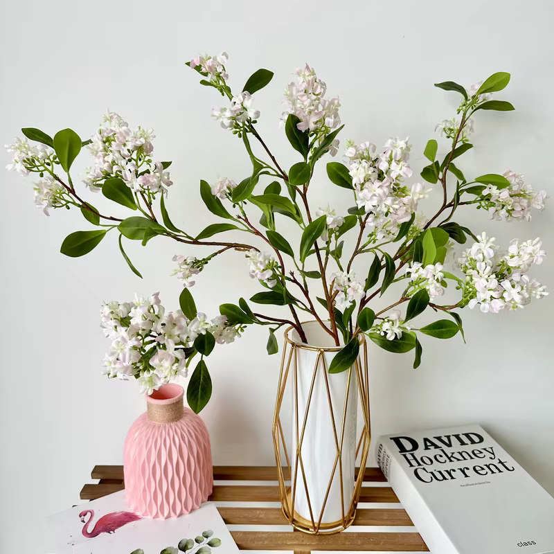 Fleur artificielle en soie de lilas pour bouquet de mariée