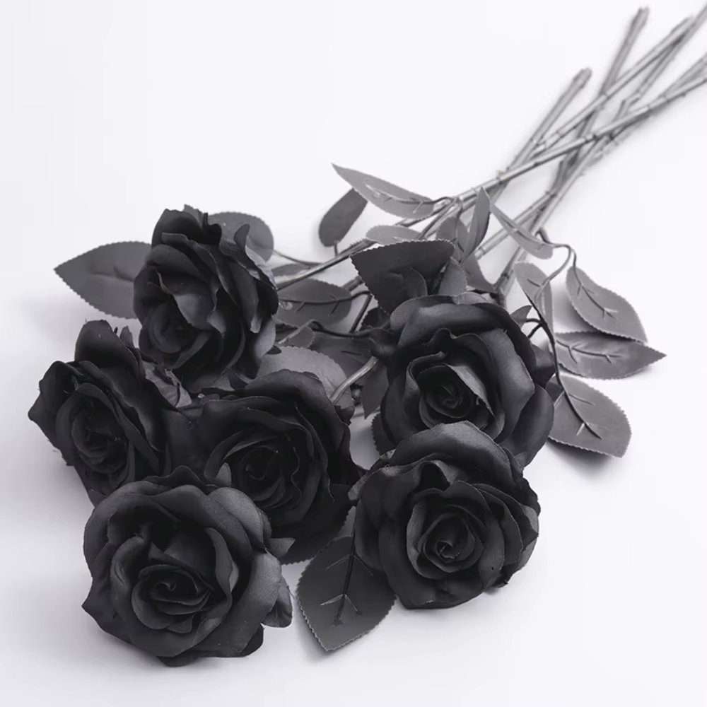 Roses artificielles noires pures