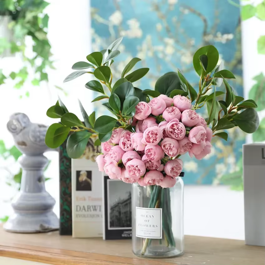 Bouquet de thé Rose artificielle nordique