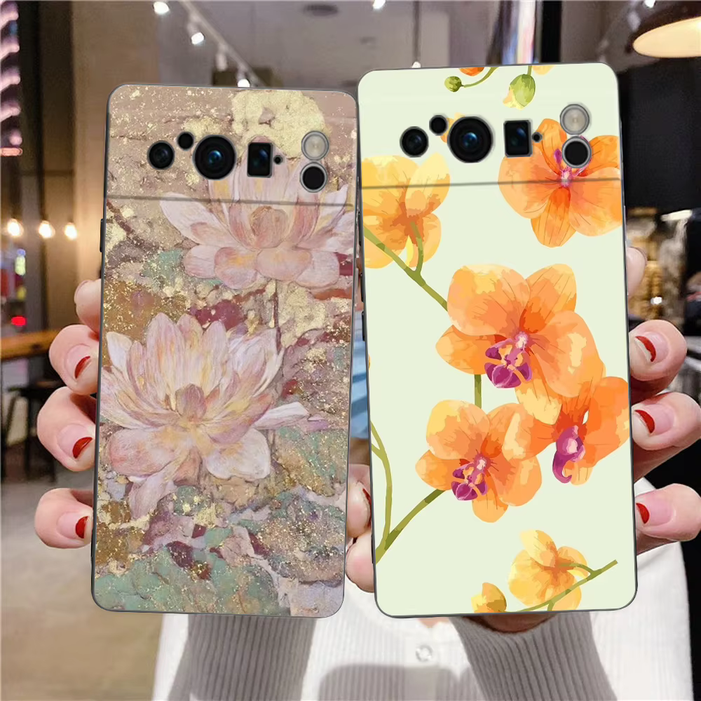 Coque de téléphone avec peinture de poisson féerique, motif floral, pour Google Pixel 10A 10 9 8 7 6 Pro XL 9A 8A 6A 7A 5G, souple, antichoc, en TPU, noire