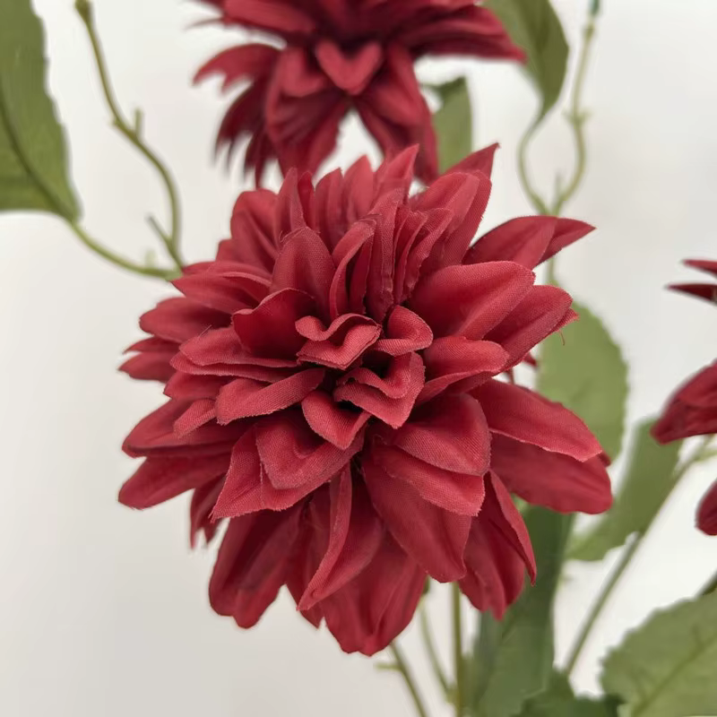 Dahlias en soie réaliste pour fête de mariage couronne de noël anniversaire bricolage maison bureau Vase décoration fleur artificielle