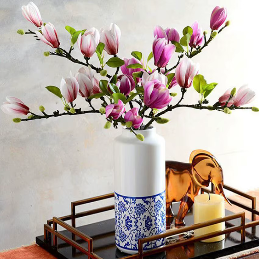 Bouquet de magnolia artificielle en soie