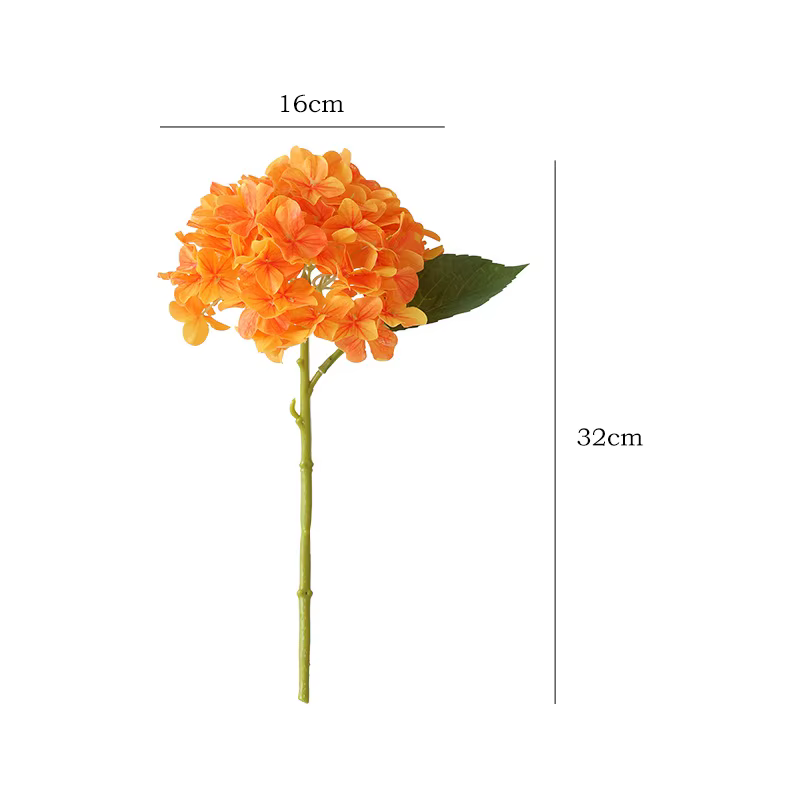 Fleurs d'hortensia artificielles hydratantes film en latex vrai toucher