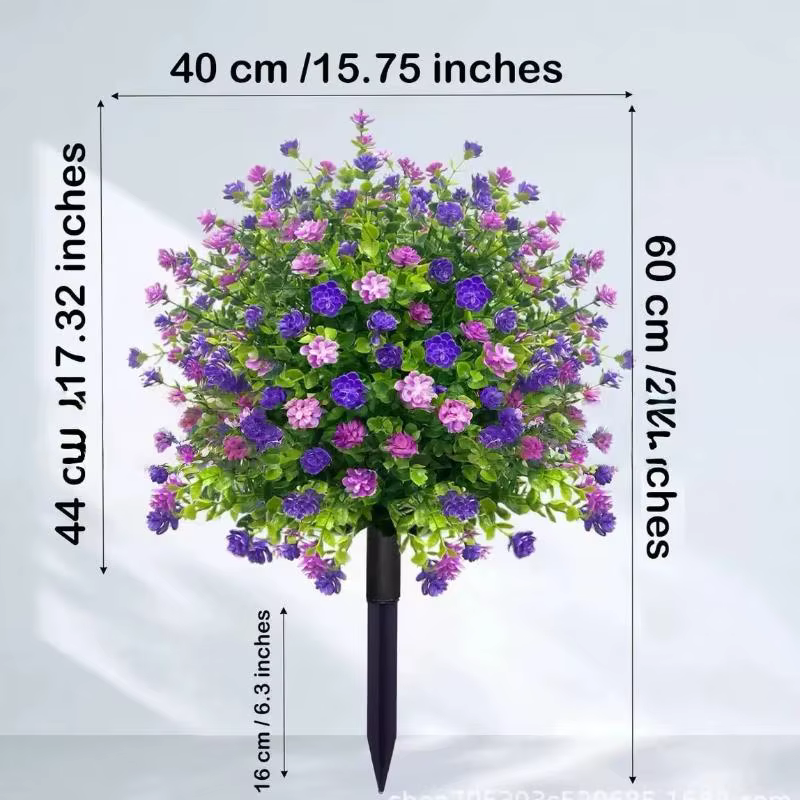Fleur artificielle, pétunias artificiels avec piquet de fixation