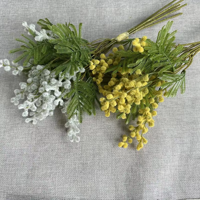 Bouquet de fleurs artificielles flocage de haricots d'acacia