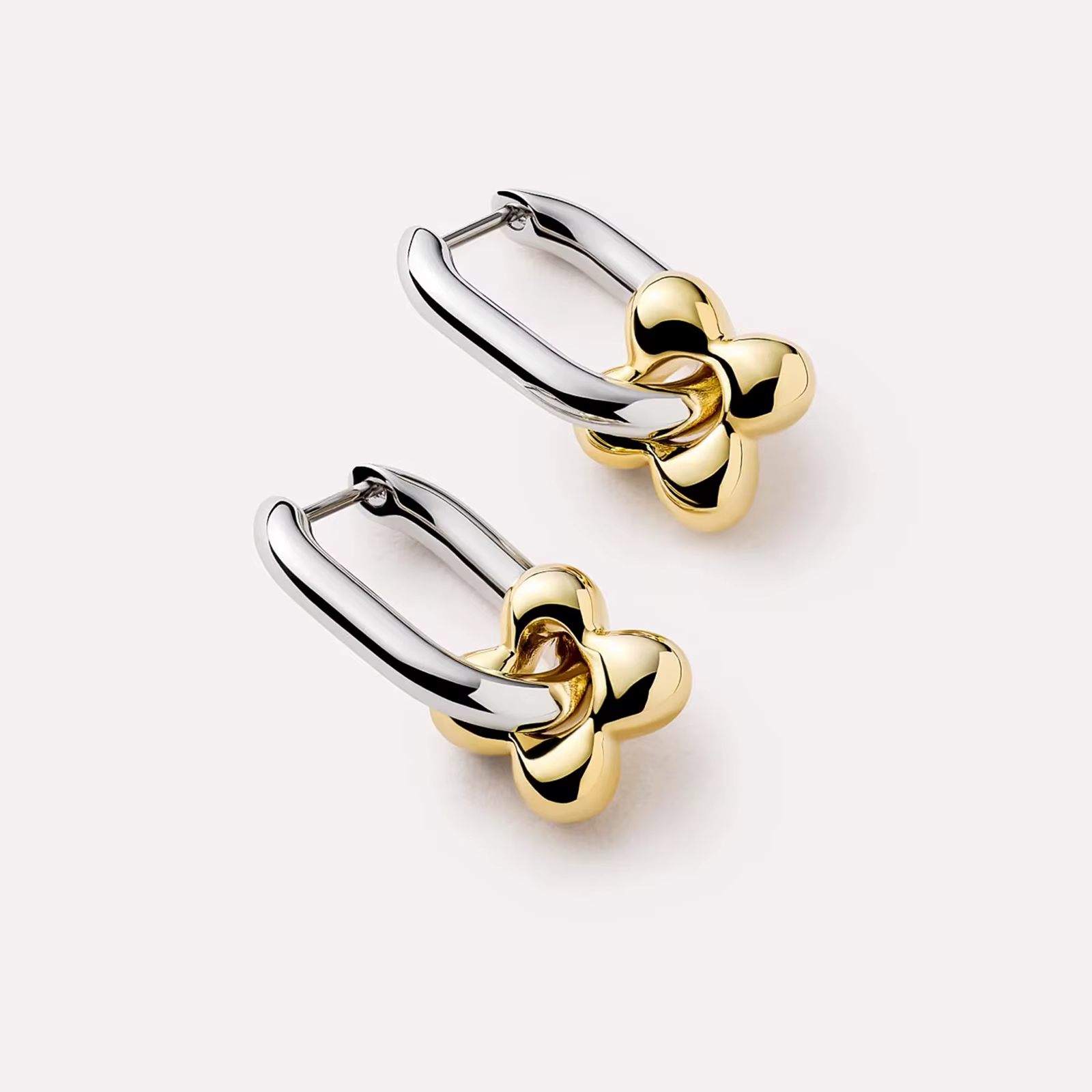 DPLAOPA 925 en argent Sterling deux cercles irréguliers Piercing fleur cerceau boucles 2025 femmes de luxe à la mode Fine mignon cadeau bijoux