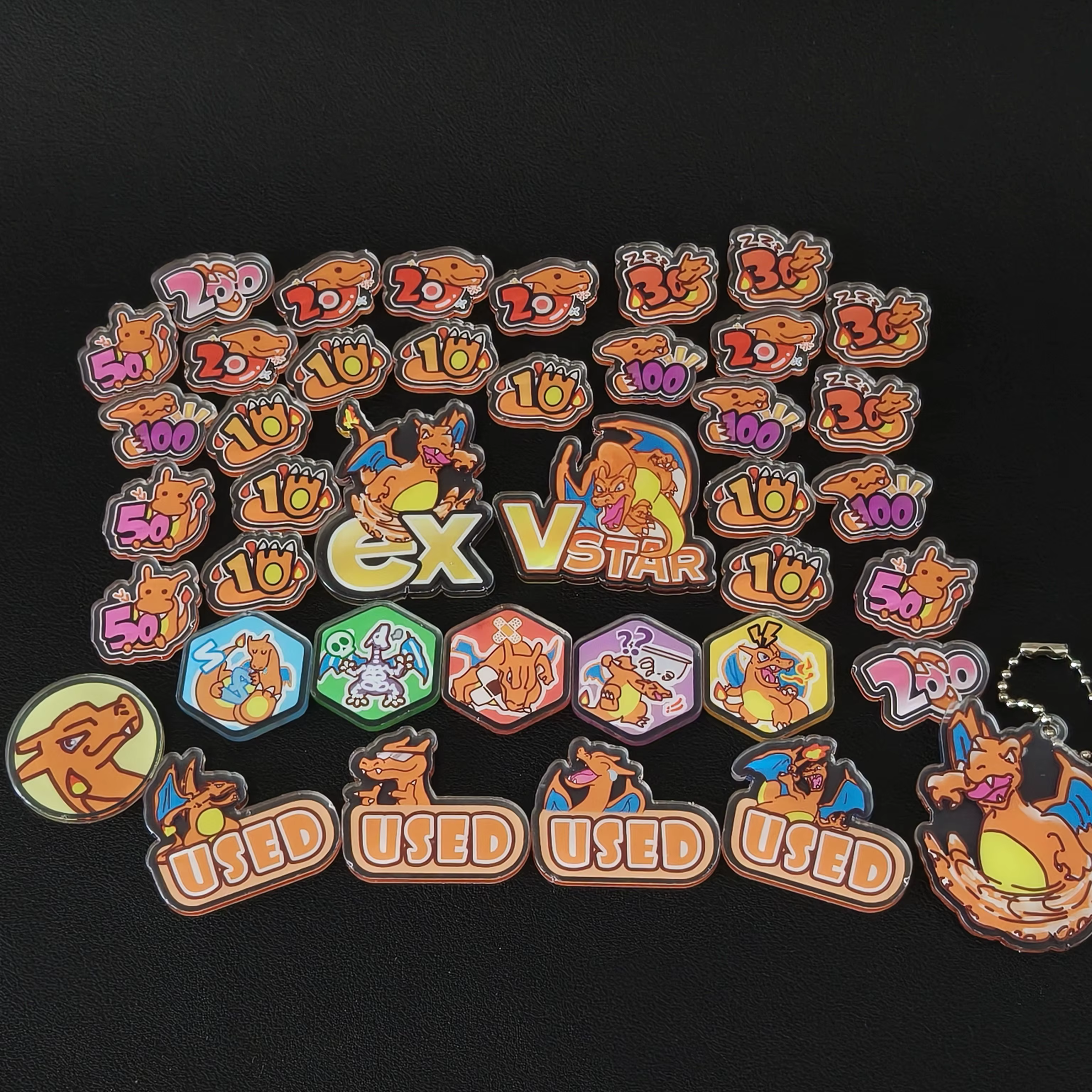 Jeu de cartes Anime Pokemon PTCG, accessoire de bricolage, compteurs de dommages, état, Charizard Gengar Ditto Lucario, Collection, jouets cadeaux