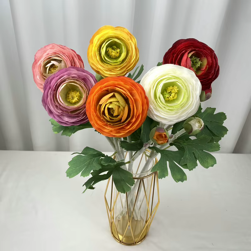 Bouquet de roses artificielles en soie