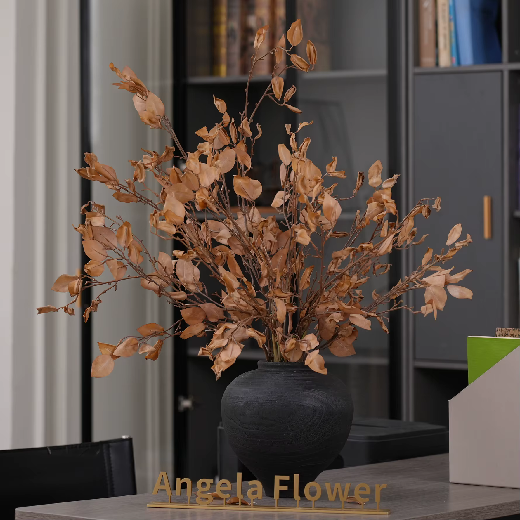 A2024 feuilles jaunes de gingembre branche de plante artificielle maison chambre Vase décor de Table matériel d'arrangement de fleurs de mariage accessoires de tir