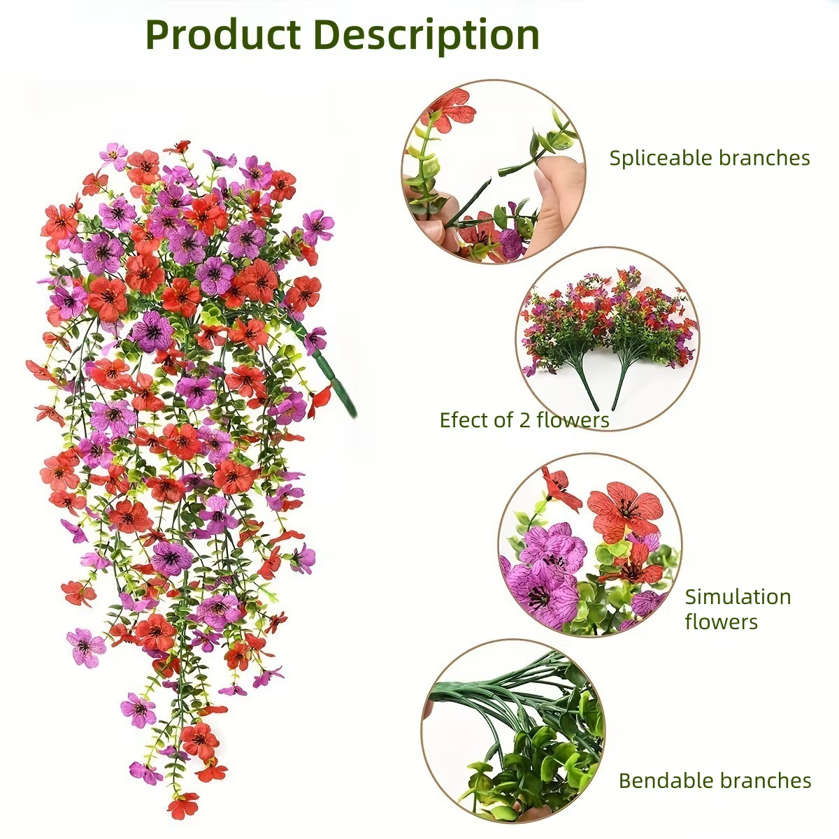 Plantes de fleurs artificielles suspendues