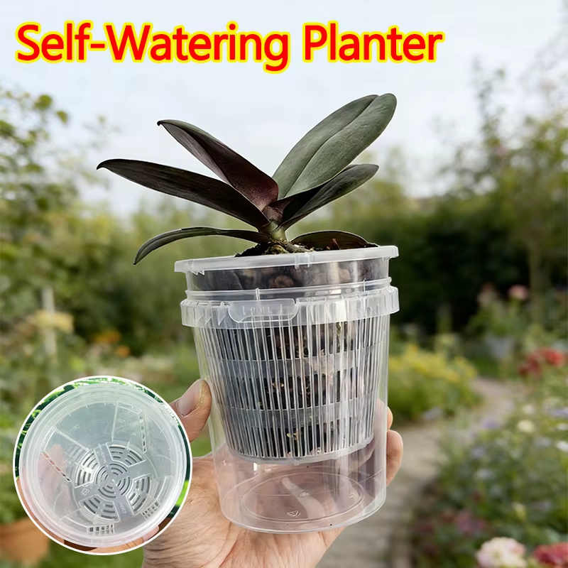 Pot de fleurs auto-arrosant à double couche pour plantes