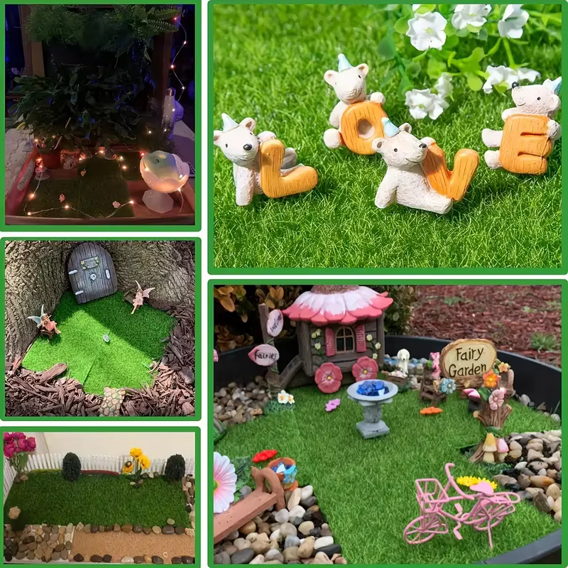 3 pièces d'herbe de jardin féerique