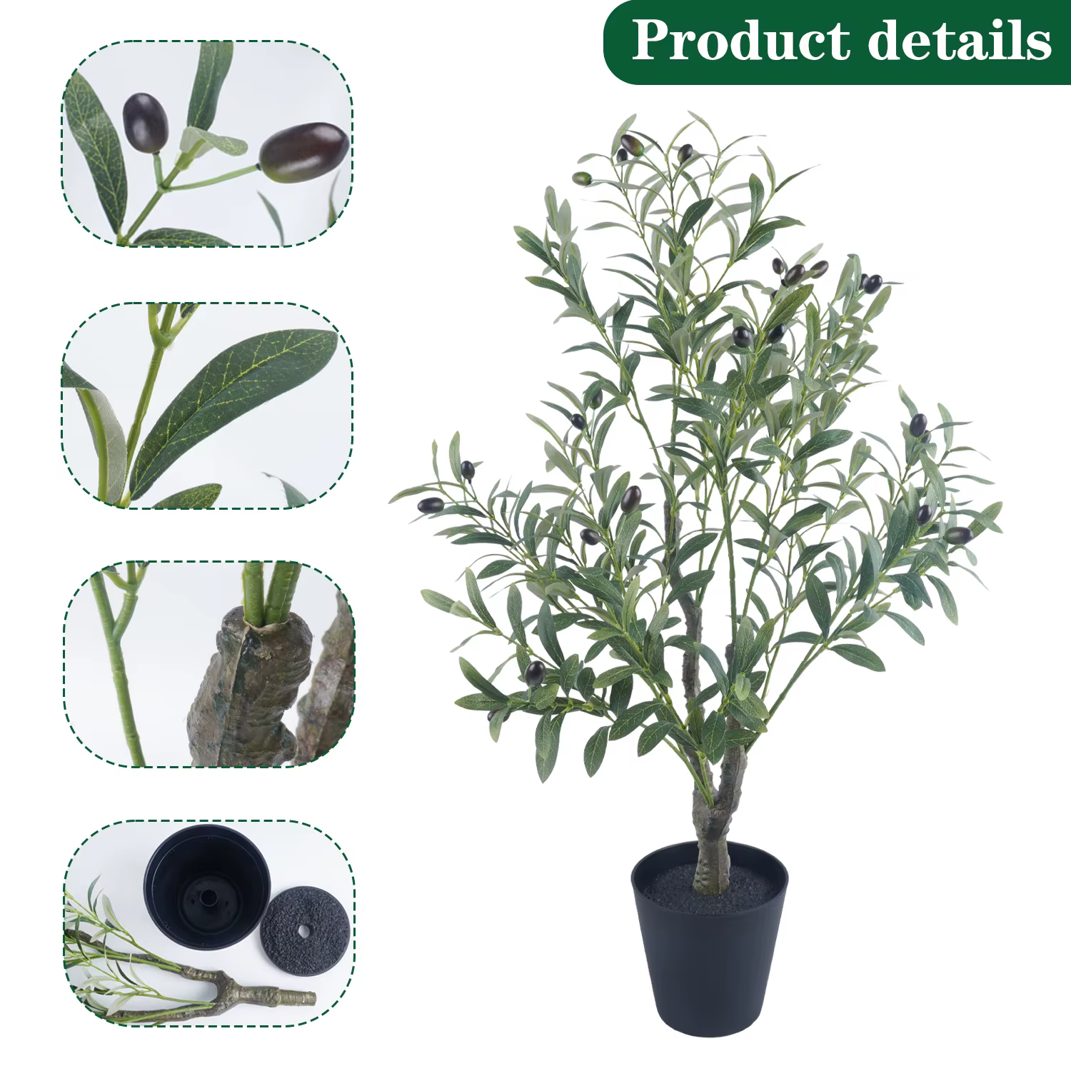 Olive artificielle Uflower avec Pot