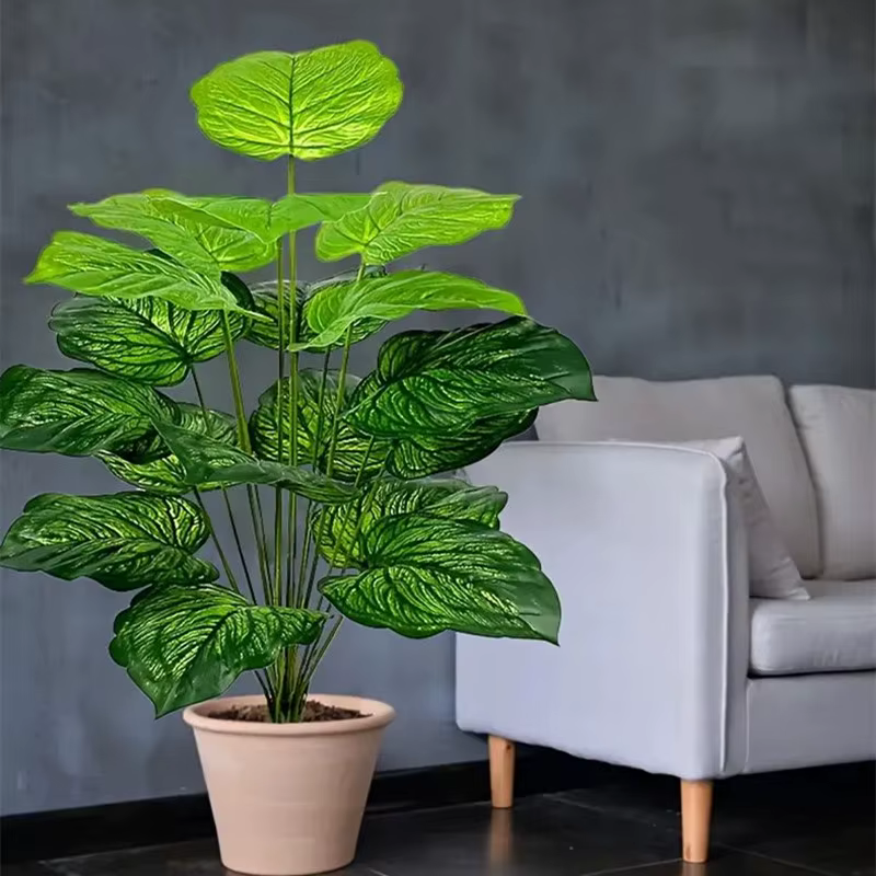 18 grandes feuilles de plante tropicale artificielle
