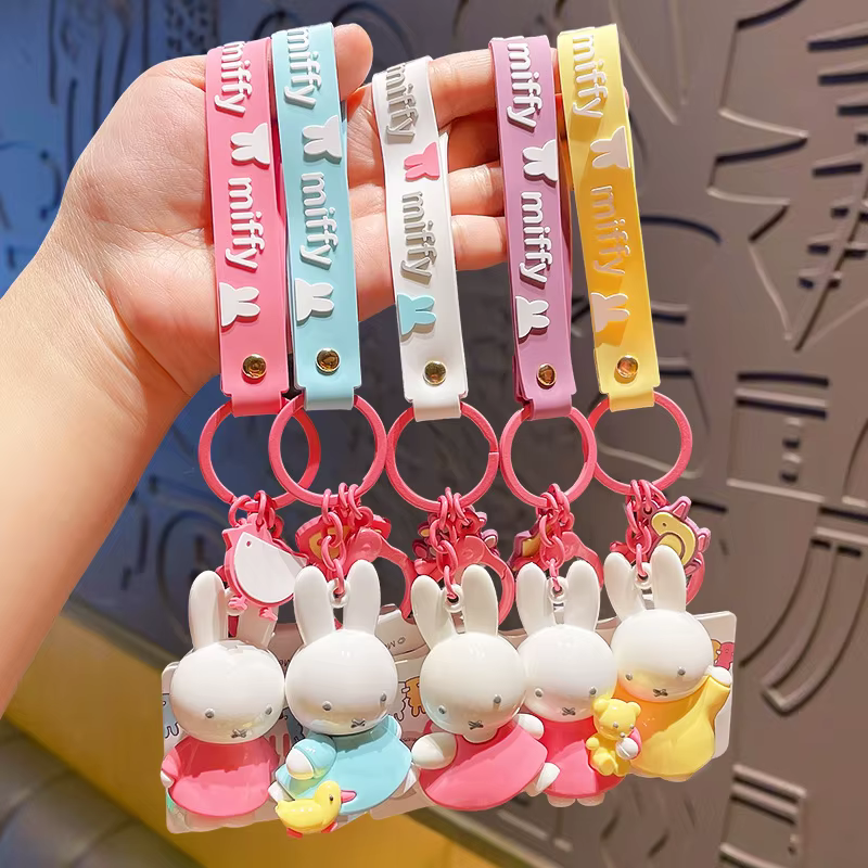 Porte-clés Lapin Miffy Série Contes de Fées Kawaii, Pendentif de Sac à Dos Créatif Anime, Poupée, Cadeau d'Anniversaire pour Ami