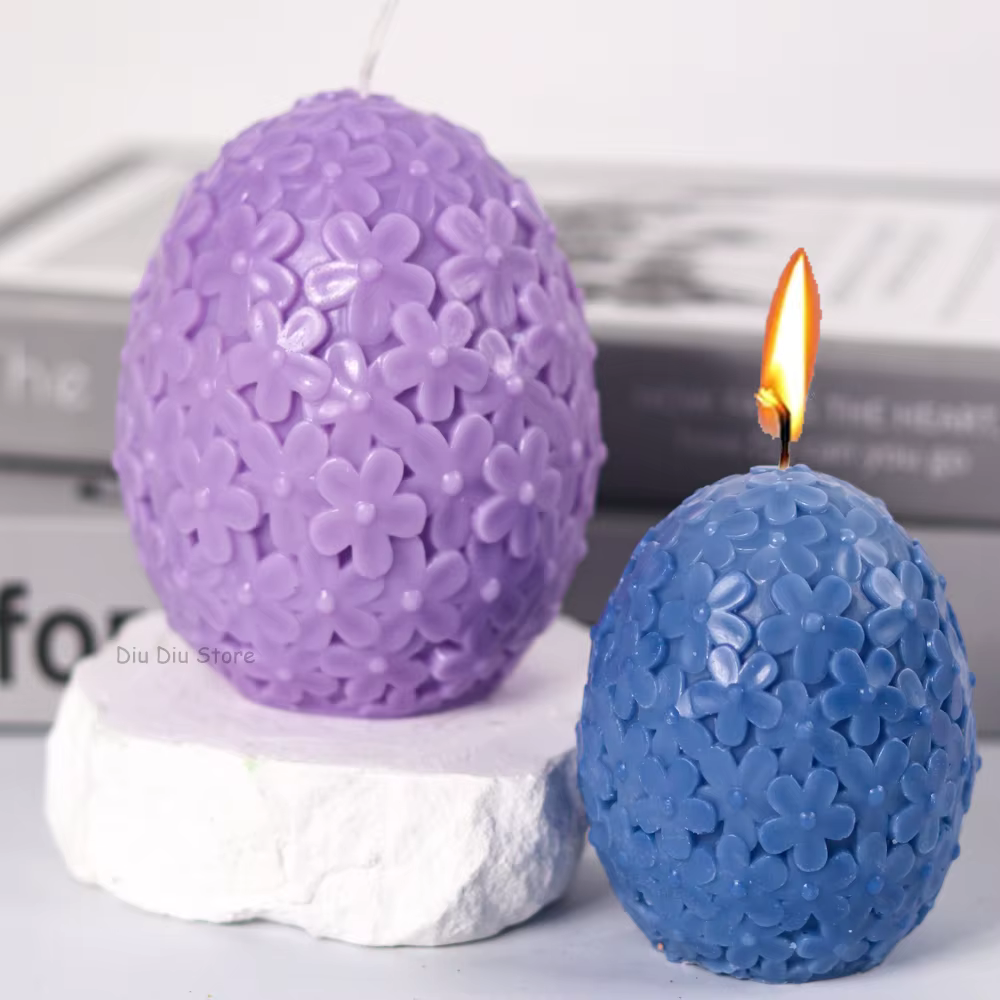 Sculpture fleur oeuf bougie Silicone moule bricolage catharanthus boule faisant Kit aromath savon plâtre résine gâteau cuisson moules décor à la maison