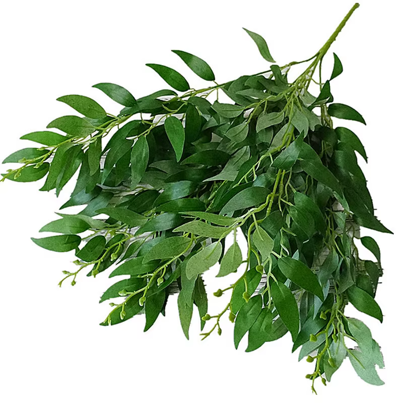 Kahaul 2 pièces plante artificielle feuilles Bouquet Faux saule Jungle mariage toile de fond décoration